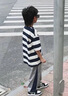 真維斯男童夏裝套裝兒童2025夏季新款條紋短袖男孩寬松透氣t恤薄工裝褲 【兩件套】藏青(棒球速度)黑 140 曬單實拍圖