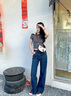 Calvin KleinJeans【新品禮盒】25夏女美式復古ck高腰寬松闊腿牛仔褲47B936G U3N-牛仔深藍 29 曬單實(shí)拍圖