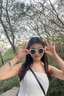 冶芷墨鏡女太陽(yáng)鏡女高級感ins風(fēng)2024眼鏡太陽(yáng)眼鏡女士禮物送女朋友 米白框灰黑片 曬單實(shí)拍圖