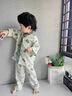 G.DUCKKIDS立領(lǐng)睡衣兒童長袖夏季男童2024新款女童寶寶韓版空調(diào)服擴(kuò)胸兩件套 云朵棉家居服-卡通恐龍 150 cm 曬單實拍圖