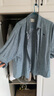 ABERCROMBIE & FITCH【李現(xiàn)同款】男裝25春夏新款經典小麋鹿亞麻混紡襯衫KI125-5085 藍色 M (180/100A) 曬單實拍圖