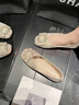 百麗踏法式感單鞋女平底鞋2025春季新款方頭淺口仙女瓢鞋軟底豆豆鞋 米色升級版 37 曬單實拍圖