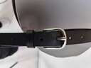 登牛路520男潮流韓版簡(jiǎn)約牛皮褲腰帶銀色針扣裝飾配褲休閑顯瘦腰帶男 2.4cm寬 105cm 曬單實(shí)拍圖