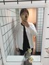 宜惜綺 輕薄針織衫開衫外套女春夏新款小個子外搭純色上衣寬松毛衣披肩 白色 均碼 【125斤以內】 曬單實拍圖