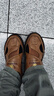 西域駱駝（VANCAMEL）真皮涼鞋男士夏季外穿運(yùn)動(dòng)包頭防滑開(kāi)車(chē)上班爸爸沙灘洞洞拖鞋大碼 棕色升級(jí)款 39 曬單實(shí)拍圖