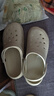 名創(chuàng)優(yōu)品（MINISO）洞洞鞋女男夏季外穿沙灘涼鞋防滑厚底踩屎感包頭涼拖鞋骨白38-39 曬單實拍圖