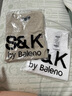 班尼路（Baleno）S&K系列短袖男夏季重磅純棉T恤吸濕排汗透氣青少年潮流簡約上衣 【重磅純棉】-白#PB楓葉棕標 L 曬單實拍圖