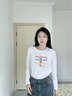 MJ STYLE純棉長(cháng)袖t恤女2026年秋裝新款潮流可愛(ài)風(fēng)寬松減齡內搭打底衫上衣 曬單實(shí)拍圖