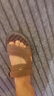 蜻蜓牌夏季真皮男士涼鞋真牛皮沙灘鞋皮涼鞋男軟底防滑中年人爸爸鞋大碼 棕色 41 曬單實(shí)拍圖