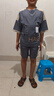 G.DUCKKIDS男童夏裝套裝2025新款兒童短袖夏季帥氣網(wǎng)紅炸街夏款兩件套衣服 灰色 HAG套裝 170 建議身高161厘米左右 曬單實拍圖