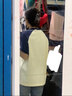 妙歌夏季圓領(lǐng)純棉工作服T恤定制印logo服裝導購銷(xiāo)售店員工裝插肩短袖 【純棉插肩袖】米杏拼海軍藍 XL 曬單實(shí)拍圖