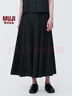 無(wú)印良品（MUJI）女式 涼感平紋 寬擺裙 長(zhǎng)半身裙女夏季款裙子 純棉全棉 涼感物語(yǔ) 黑色 S (155/62A) 曬單實(shí)拍圖