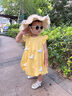 G.DUCKKIDS小黃鴨童裝女童連衣裙夏季薄款公主裙兒童裙子寶寶禮服飛袖花苞裙 黃 90 尺碼建議1~2歲cm 曬單實(shí)拍圖