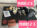 石匠家天然烏金石茶盤功夫茶具套裝家用整套全自動(dòng)上水一體辦公石頭茶臺(tái) 十方款75*45*3CM【黑陶套裝】 曬單實(shí)拍圖