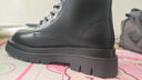 馬登男鞋厚底增高工裝靴高幫德比鞋英倫風(fēng)馬丁靴子黑色皮鞋子 黑色   39 (245mm) 曬單實(shí)拍圖