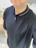 馬登工裝美式復古男士polo衫條紋撞色老錢(qián)風(fēng)翻領(lǐng)黑色T恤男寬松短袖夏 靜謐黑【新款/痞帥/男裝輕奢高級感】 L 曬單實(shí)拍圖