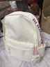 栢啟歆書(shū)包初中女生簡(jiǎn)約百搭雙肩包高中大學(xué)生背包大容量校園潮流電腦包 米白色雙肩包大號【鈴鐺熊+吊墜】 曬單實(shí)拍圖