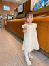 幼歌（YOUGE）2025夏季新款嬰幼兒小飛袖國風(fēng)連衣裙新中式寬松裙子潮 米色 90 cm 曬單實(shí)拍圖
