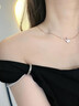 SHILUOZHEN七夕情人節(jié)禮物送女友愛人老婆銀項鏈女輕奢時尚飾品吊墜生日禮物 三生有幸-玫瑰金色【免費刻字】 曬單實拍圖