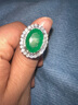 DYN新品天然哥倫比亞木佐祖母綠戒指925銀鍍18k戒指活口可調節手飾女 曬單實(shí)拍圖