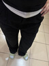 森馬（Semir）休閑褲女純棉打褶闊腿褲腰帶鹽系通勤秋季復古磨毛長(cháng)褲顯腿長(cháng) 黑色90001 L 曬單實(shí)拍圖