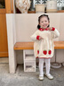 幼歌（YOUGE）嬰幼兒秋季新款甜心草莓親膚裙子柔軟寬松舒適連衣裙潮 淺杏 90 cm 曬單實(shí)拍圖