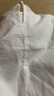 佐丹奴亞麻襯衫女休閑文藝風棉麻鏤空織帶圓領中袖襯衣女05345462 16皎白 XL 曬單實拍圖