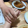 情侶對戒一對素圈男女閉口高級感七夕送女友純銀鍍鉑金pt950戒指 輕奢款-女戒-玫瑰花禮盒 默認活口【閉口備注圈口】 曬單實拍圖