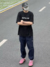 馬克華菲休閑褲男士夏季新款冰絲寬松束腳褲美式潮牌涼感哈倫褲子男 730深灰色 XL 曬單實(shí)拍圖