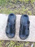 奧康2025夏季新款真皮一字拖鞋男外穿防滑防臭休閑涼鞋透氣男士沙灘鞋 黑色-1255721045H 【順豐包郵】 43 (265mm) 【標準皮鞋尺碼】 曬單實(shí)拍圖