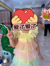 ASK JUNIOR女童連衣裙2025夏小童彩虹網(wǎng)紗蛋糕裙兒童吊帶公主裙 黃色 110  曬單實(shí)拍圖