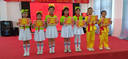 六一兒童節啦啦隊演出服幼兒園服裝舞蹈小學(xué)生舞蹈班運動(dòng)會(huì )班服表 綠短袖+白短裙+綠頭巾+藍襪子 130 均碼 曬單實(shí)拍圖