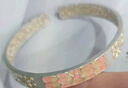中國黃金（CHINA GOLD）海棠花銀手鐲女足銀海棠開口銀手鐲新中式國風送女友七夕禮物 金粉海棠花【約30g】 曬單實拍圖