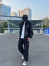 UETEEY夾克男外套男美式復古高街白色帥氣秋季款潮牌小眾感短款機車服 黑色 J121 L 曬單實拍圖