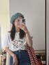 微光里水洗牛仔貝雷帽女夏薄款透氣八角畫家帽大頭圍顯臉小日系復(fù)古帽子 淺藍(lán)色 均碼 56-59cm 曬單實(shí)拍圖
