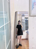 太平鳥【通勤系列】【張婧儀同款】黑珍珠2025夏季MINGMA聯(lián)名連衣裙 黑色 L 165 曬單實(shí)拍圖