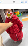 笛莎（DEESHA）童裝女童2025冬季新款女寶寶可愛(ài)糖果色三防中長(cháng)款加厚連帽羽絨服 紅色 100 曬單實(shí)拍圖