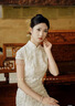 泰勒馬丁香檳色新娘旗袍敬酒服2025新款新中式結(jié)婚訂婚領(lǐng)證登記婚禮服 QP02 2XL 曬單實(shí)拍圖