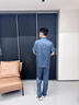 雅鹿男士冰絲爸爸睡衣夏季父親節2025新款短袖薄款仿真絲綢家居服套裝 NSMGC-5505 XL 【適合130-150斤】 曬單實(shí)拍圖