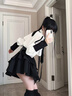【月影流光】紅黑顯瘦新中式漢服垂感壓褶掛帶氣質(zhì)襯衫顯瘦長裙 月影流光【長袖 白色七件套】 M 曬單實拍圖