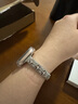 腕美主義適用蘋果手表S10新款iwatchs9女士表帶s8四葉草拼皮se腕表applewatch7代高級皓石表鏈45mm42mm腕帶 布曳拉提手鐲款-銀色 適用：iwatch【42mm】10代 曬單實拍圖