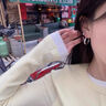Lnieer銀色素圈耳環(huán)女圈圈女2025年新款爆款高級感925銀針耳圈圓圈耳飾 銀色設計款耳環(huán)【S925銀針】 曬單實(shí)拍圖