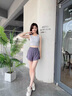 LULULMCCTN 瑜伽褲女防走光夏季新款運(yùn)動(dòng)健身訓(xùn)練跑步短褲女 煙紫色 L 曬單實(shí)拍圖