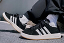adidas「面包鞋」GRAND COURT BASE 00s休閑低幫板鞋男女阿迪達(dá)斯 黑色/白色/樹(shù)脂黃   42.5 曬單實(shí)拍圖