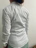 羅蒙【V領(lǐng)修身】襯衫女冬氣質(zhì)職業(yè)商務(wù)工裝休閑長(cháng)袖彈力打底衫白色L 曬單實(shí)拍圖