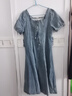 粉媚夢(mèng)裙子女新品連衣裙牛仔裙夏季衣服女裝2025新款法式寬松純欲長(cháng)裙 法式短袖牛仔收腰連衣裙 XL 【建議120-130斤】 曬單實(shí)拍圖