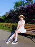 康莉（COMELY）商場(chǎng)同款厚底板鞋女25年春圓頭增高小白鞋休閑鞋 黑色-4.5cm 37  曬單實(shí)拍圖