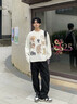 BJHG不計(jì)后果美式長(zhǎng)袖t恤男秋季2025新款 潮牌動(dòng)物印花速干休閑上衣女 石膏白 S 曬單實(shí)拍圖