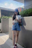鉑吶苓牛仔短褲女2025年夏季高腰薄款新款寬松顯瘦小個子a字闊腿熱褲 牛仔短褲【淺藍色雙扣】 L 推薦105-115斤 曬單實拍圖