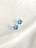 COISE925銀耳釘女藍色山茶花耳飾時尚銀飾ins風(fēng)耳環(huán)送女友生日禮物 精美玫瑰禮盒-請勿單拍 曬單實拍圖